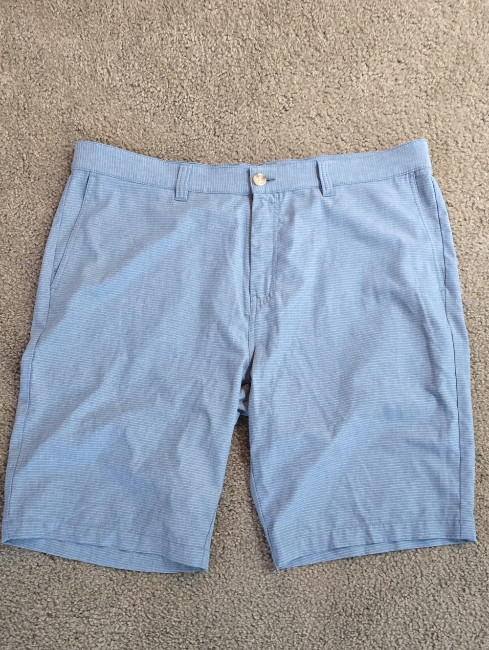 Travis Mathew Men's Light Blue Stretch Flat-Front Golf Shorts